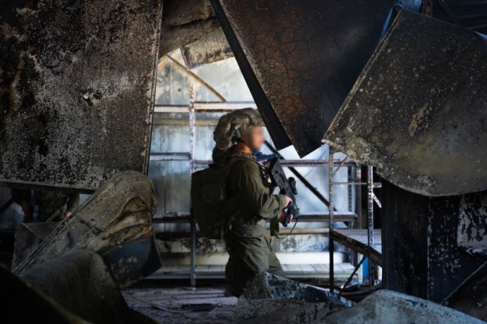 GAZA, Oct. 31, 2023  -- Israeli ground troops conduct operations in the Gaza Strip on Oct. 30, 2023.   The Israeli troops entered the northern Gaza Strip on Tuesday and were stationed in the Al-Tawam area and Al-Karama neighborhood in the Palestinian en
