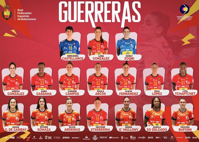 Lista definitiva de las 'Guerreras' para el Mundial de balonmano femenino