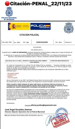 Nota Jefatura Superior Policia La Rioja