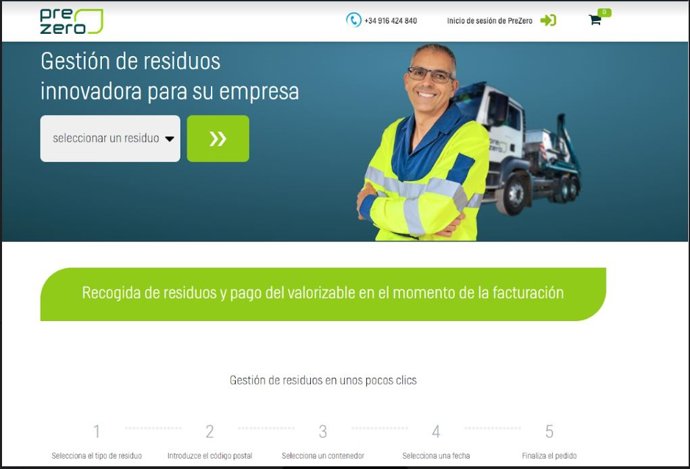 Archivo - Plataforma de PreZero España para que las pymes puedan gestionar sus residuos.