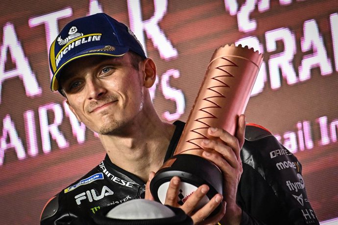 MARINI Luca (ita), Mooney VR46 Racing Team, Ducati Desmosedici GP22, podium, portrait during the 2023 MotoGP Qatar Airways Grand Prix of Qatar on the Losail International Circuit from November 17 to 19, in Lusail, Qatar - Photo Studio Milagro / DPPI