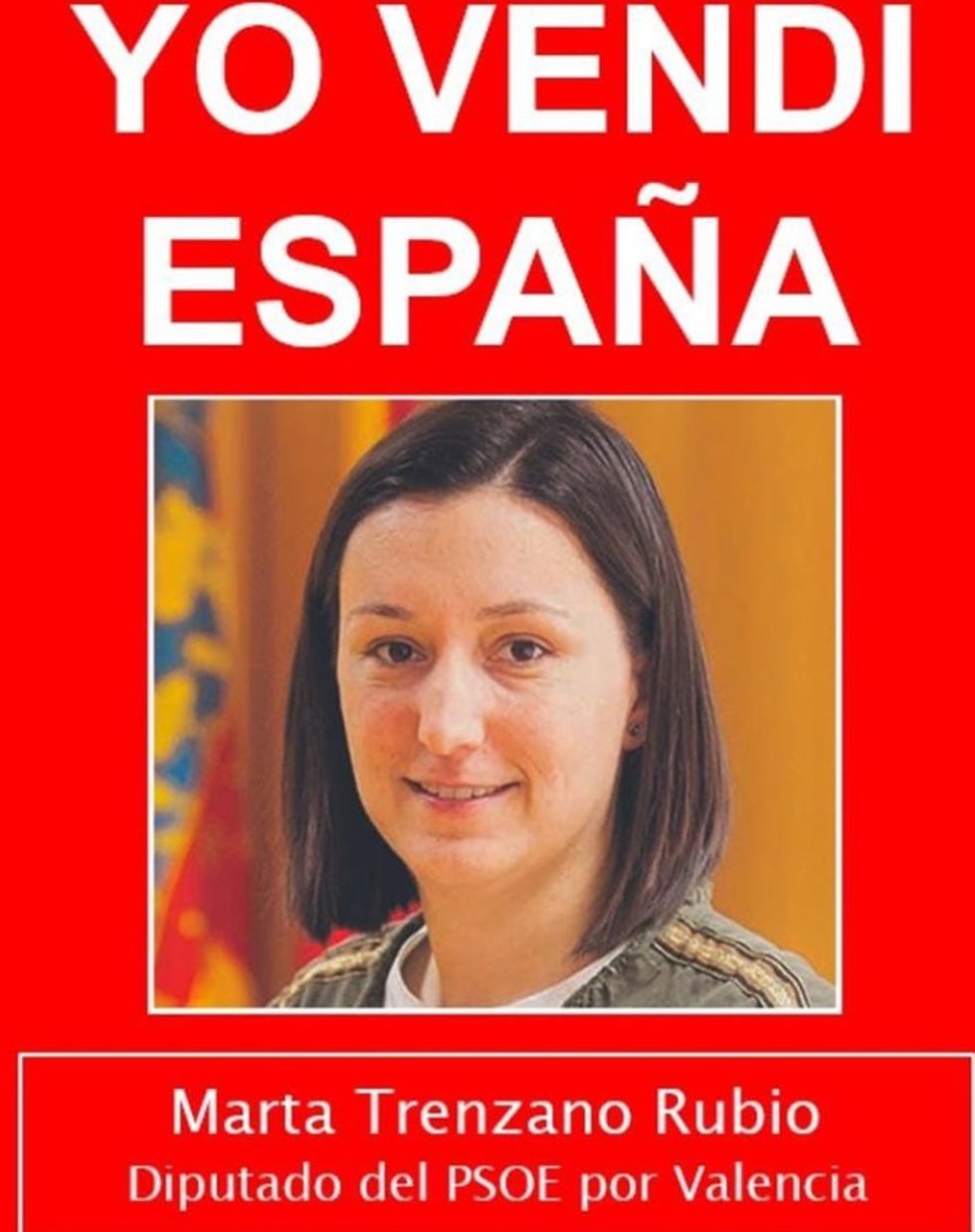 Foto difundida por Vox en redes sociales contra la exalcaldesa de Algemesí y diputada del PSOE en el Congreso, Marta Trenzano