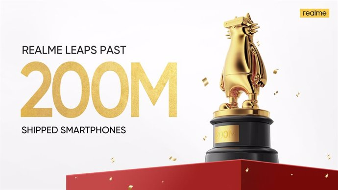 Realme alcanza los 200 millones de envíos globales con sus 'smartphones'.