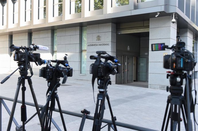 Archivo - Imagen de la entrada de la Audiencia Nacional. 