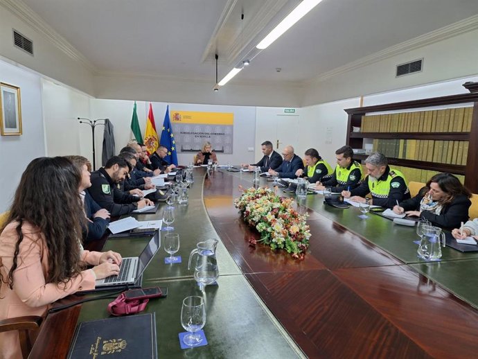 Reunión de seguridad celebrada con motivo del encuentro que disputarán el Sevilla F.C y el PSV Eindhoven en el Estadio Ramón Sánchez Pizjuán.