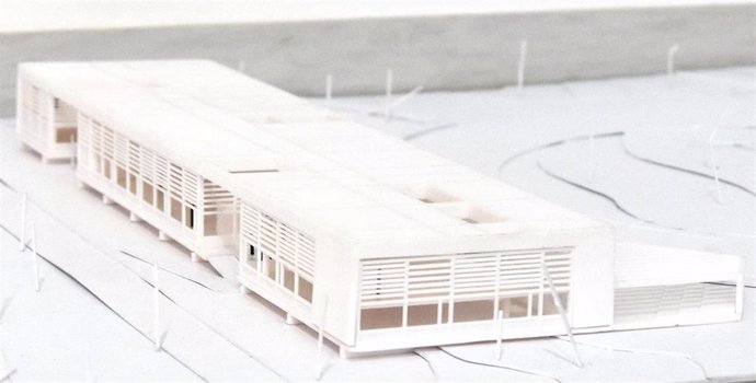 Maqueta del proyecto ganador para la futura biblioteca de la universidad privada CEU Fernando III de Sevilla.