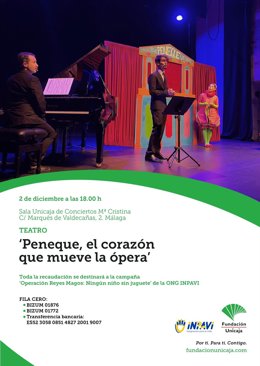 La Sala Unicaja de Conciertos María Cristina ofrece un teatro infantil solidario a beneficio de Inpavi