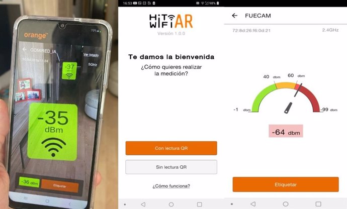 La nueva 'app' de Orange Hit Wi-Fi AR.