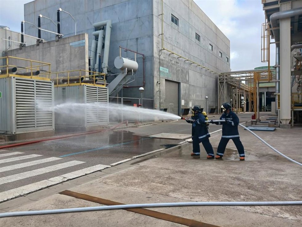 Simulacro en la central térmica Cas Tresorer de Endesa
