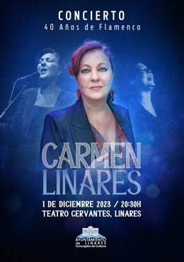 Cartel del concierto que Carmen Linares ofrecerá en su ciudad natal el 1 de diciembre