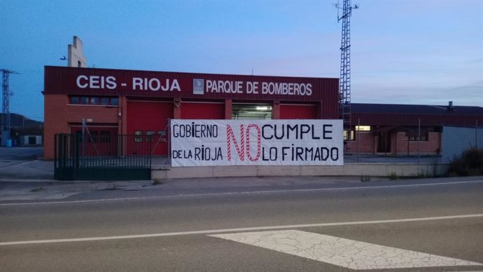 Protesta en parque de bomberos del CEIS-Rioja