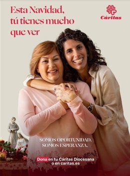 Cartel de la campaña de Navidad de Cáritas Española.