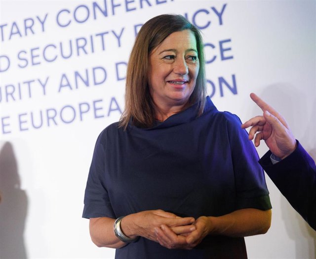 Archivo - La presidenta del Congreso de los Diputados, Francina Armengol, a su llegada a la inauguración de la Conferencia Interparlamentaria para la Política Exterior y de Seguridad Común y la Política Común de Seguridad y Defensa de la UE (PESC/PCSD), e