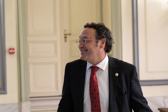 El Fiscal General del Estado, Álvaro García Ortiz, a su llegada al acto de traspaso de la cartera de Justicia, en la sede del Ministerio de Justicia, a 21 de noviembre de 2023, en Madrid (España). 