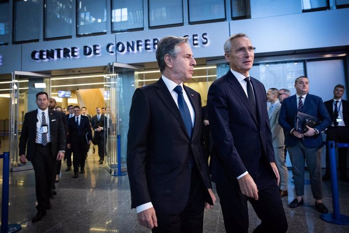 El secretario general de la OTAN, Jens Stoltenberg, y el secretario de Estado de Estados Unidos, Antony Blinken