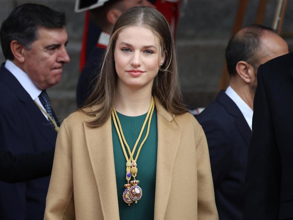 La Princesa Leonor a su llegada al Congreso de los Diputados este miércoles para presidir junto a sus padres la ceremonia de apertura de la XV Legislatura
