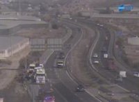 Incendiado en la A-7 un autobús militar con 30 ocupantes a la altura de La Mojonera (Almería)