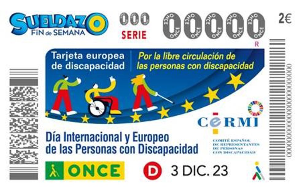 Cupón de la ONCE por el Día de las Personas con Discapacidad.
