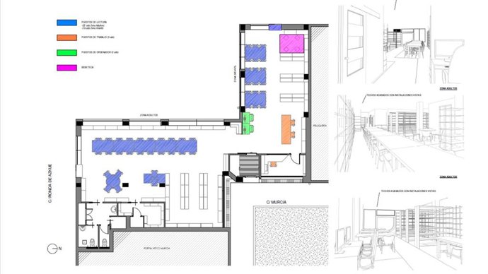 Diseño de la reforma de la biblioteca de Arteagabeitia.