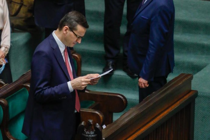 Archivo - El primer ministro en funciones de Polonia, Mateusz Morawiecki, en el Parlamento (Sejm)