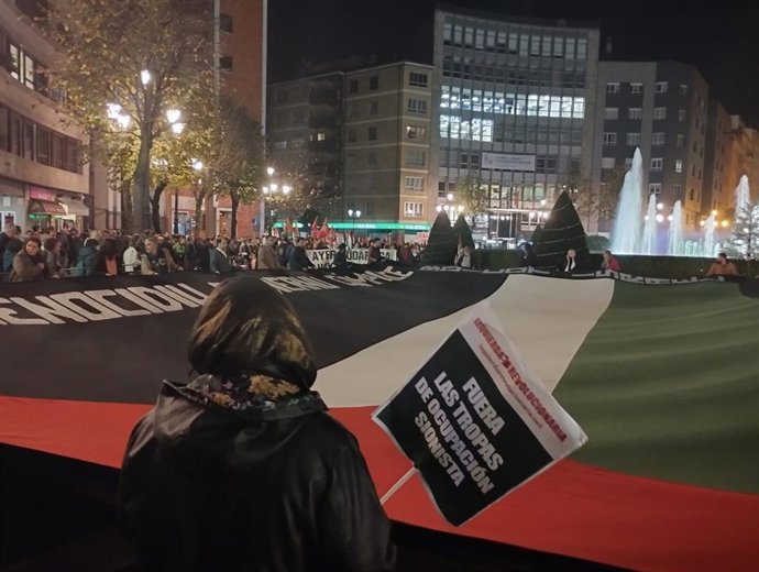 Imagen de la concentración de apoyo al pueblo palestino en Oviedo.