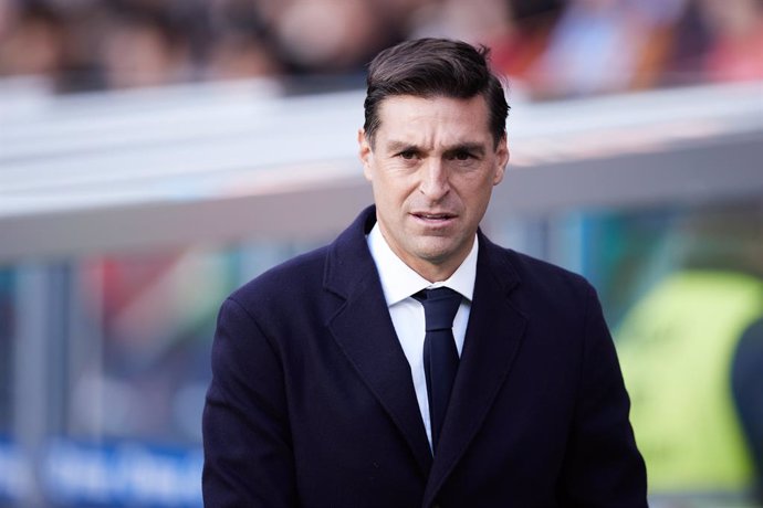 Diego Alonso head coach of Sevilla FC looks on prior the LaLiga EA Sports match between Real Sociedad and Sevilla FC at Reale Arena on November 26, 2023, in San Sebastian, Spain.