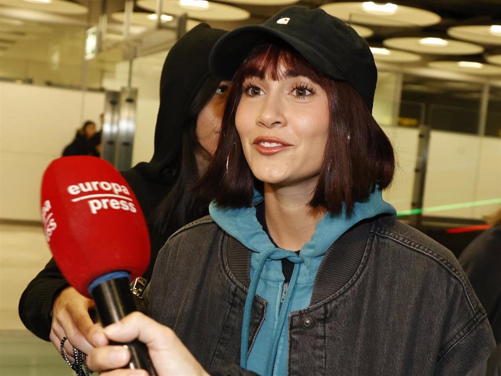 Aitana Ocaña a su llegada a Madrid este jueves
