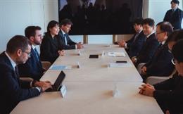 El presidente de la Generalitat, Pere Aragons, se reúne con representantes de Lotte Energy Materials