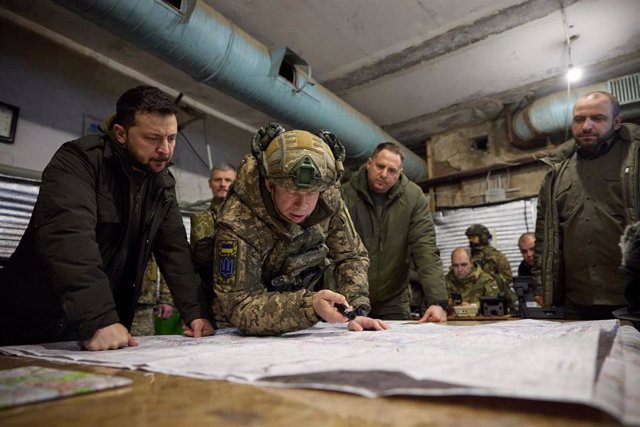 Visita del presidente de Ucrania, Volodimir Zelenski, a las tropas desplegadas en Kupiansk, Járkov