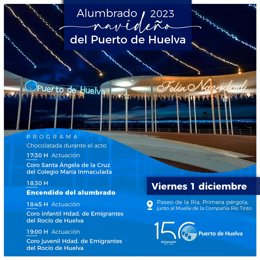 Programa del Puerto de Huelva para el encendido el alumbrado navideño.