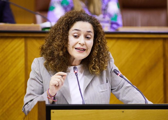 La diputada del grupo Unidas Podemos por Andalucía, Inmaculada Nieto, durante el Debate de la Comunidad