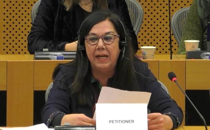 La responsable de la área de servicios sociales de la ejecutiva local del PSPV de Alicante y exconcejala del Ayuntamiento alicantino Lola Vílchez en el Parlamento Europeo.