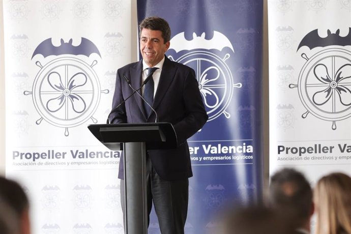El presidente de la Generalitat, Carlos Mazón, en un almuerzo-coloquio organizado por Propeller Valencia