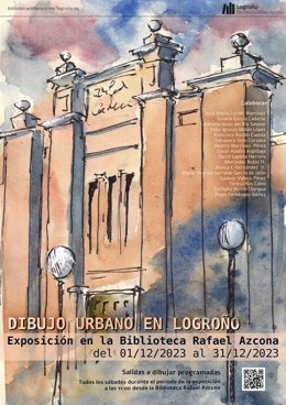 La Biblioteca Rafael Azcona alberga el mes de diciembre la muestra 'Dibujo urbano en Logroño'