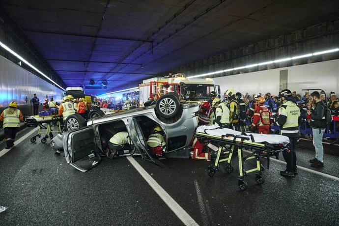 Simulacro en la M-30