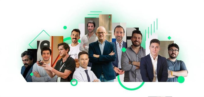 Los fundadores de las 'startups' españolas BCAS, Aliqindoi, Webel, Depencare, UAP, FlexmyRoom, Gellify, Motoreto y Worksible.