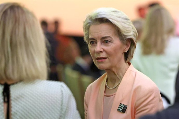 La presidenta de la Comisión Europea, Ursula von der Leyen, en la ceremonia de apertura de la COP28