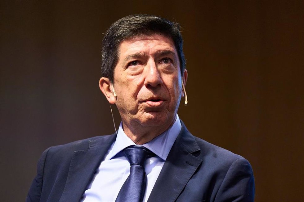 El presidente del Consejo Económico y Social (CES) de Andalucía, Juan Marín, durante el desayuno informativo de Europa Press en la Fundación Cajasol, a 1 de diciembre de 2023 en Sevilla (Andalucía, España). El vicesecretario de Política Autonómica y Mun