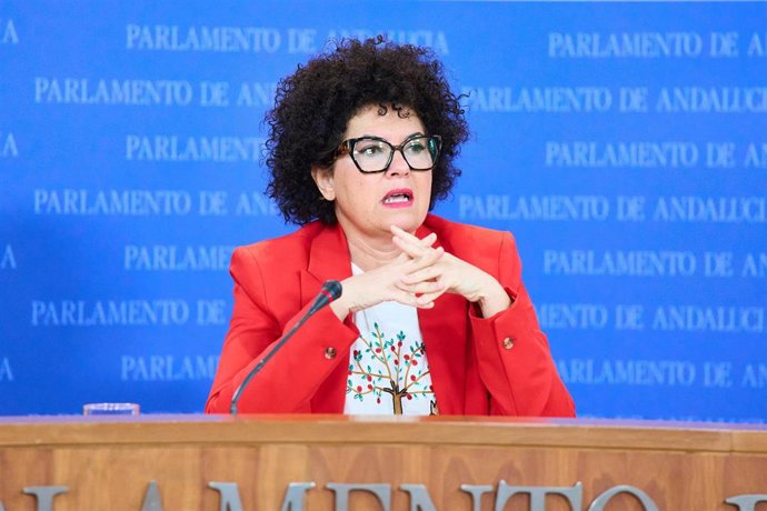 La presidenta del Grupo Mixto-Adelante Andalucía, Maribel Mora, en una foto de archivo en el Parlamento andaluz.
