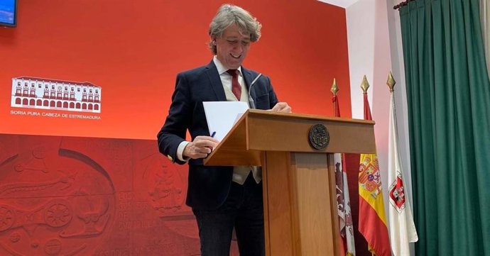 El alcalde de Soria, Carlos Martínez, tras la Junta de Gobierno Local