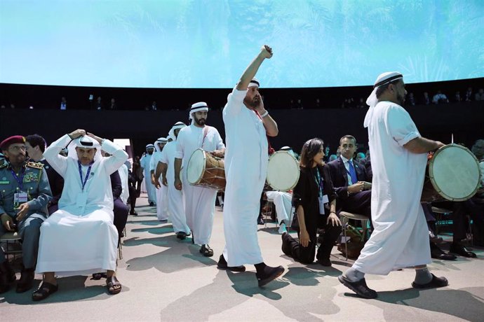 01 December 2023, United Arab Emirates, Dubai: Musicians perform at the opening ceremony of the United Nations Climate Change Conference (COP28). Photo: Chris Jackson/PA Wire/dpa