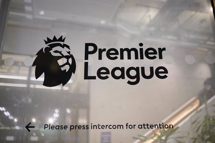 24 November 2023, United Kingdom, London: A sign at the Premier League headquarters in London, where Everton fans are protesting over the club's 10-point punishment for breaching financial regulations. Photo: Yui Mok/PA Wire/dpa