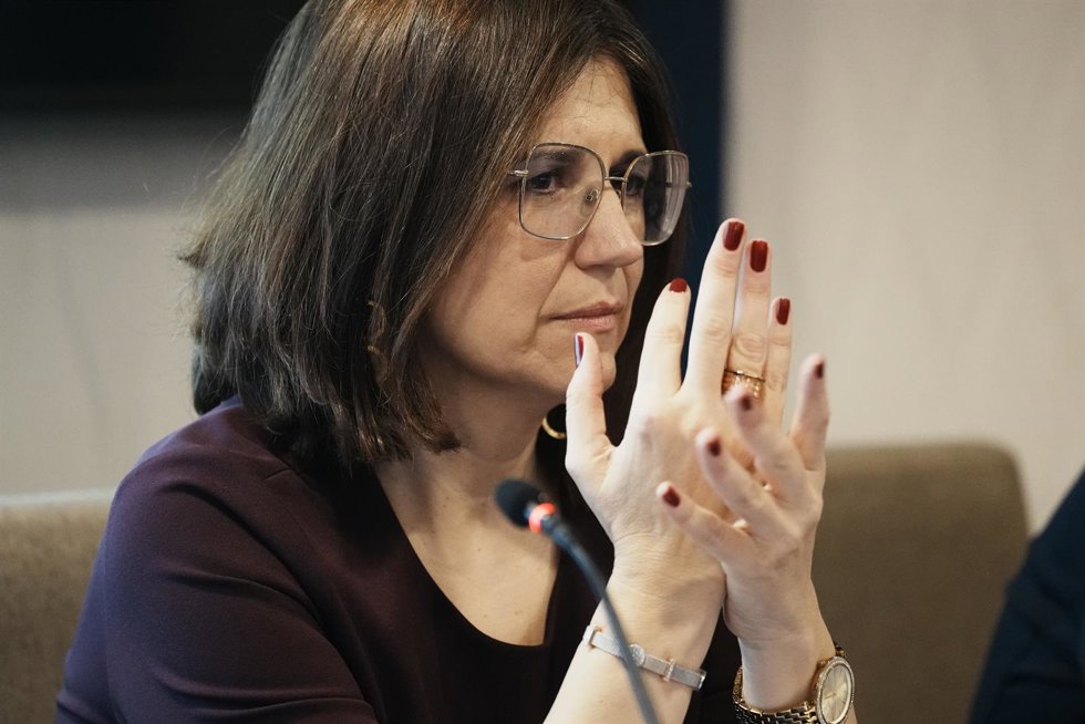 La presidenta de la Asociación Profesional de la Magistratura, María Jesús del Barco, durante el XXVI Congreso de la Asociación Profesional de la Magistratura (APM), en el Hotel Ercilla, a 1 de diciembre de 2023, en Bilbao, Vizcaya, País Vasco (España)