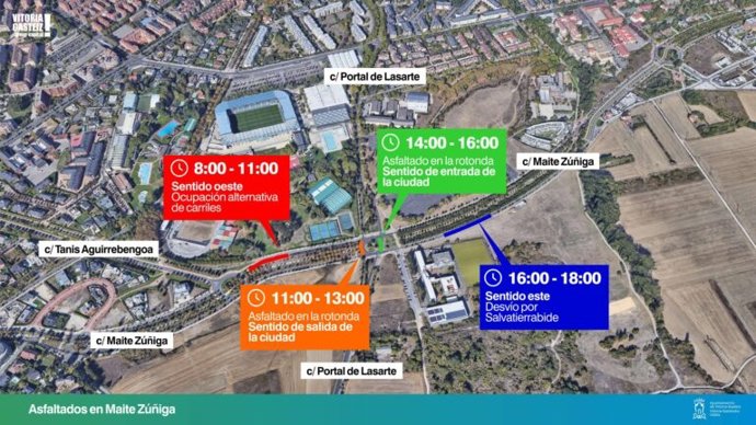 Trabajos de asfaltado en la calle Maite Zuñiga