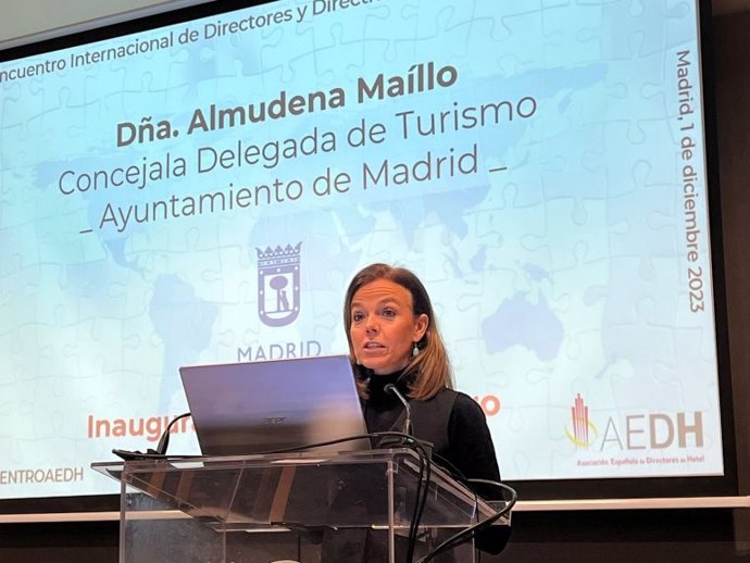 Archivo - La concejala delegada de Turismo del Ayuntamiento de Madrid, Almudena Maíllo