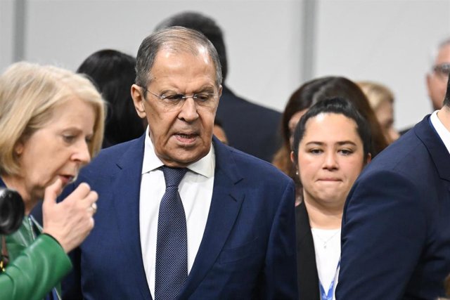 El ministro de Exteriores de Rusia, Sergei Lavrov, en Skopje