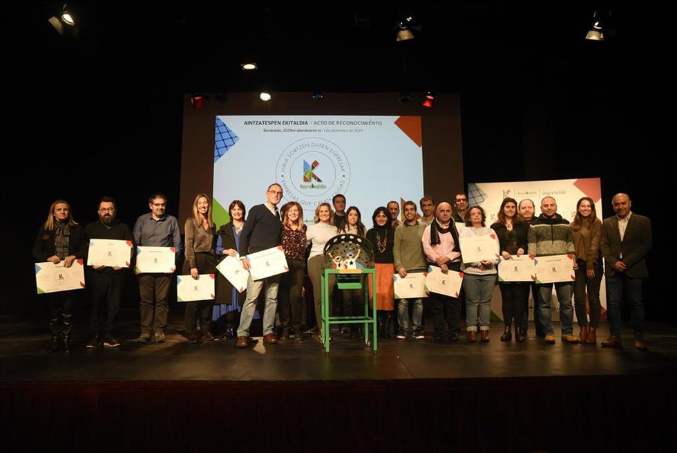 Acto de reconocimiento a las "empresas que crean ciudad" en Barakaldo.