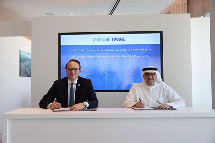 Masdar Joins Forces with RWE in 11 billion Investment to Co-develop Massive 3GW Offshore Wind Projects in UK