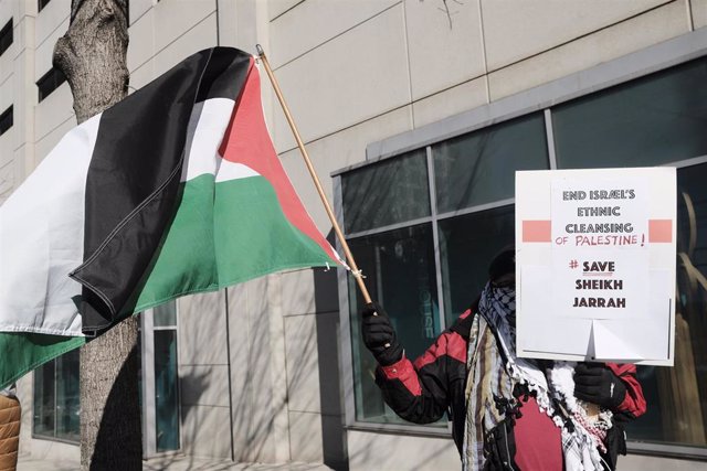 Archivo - Una protesta frente al consulado de Israel en Atlanta (Archivo)