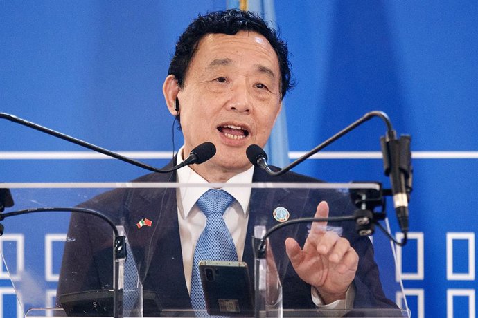 Archivo - June 8, 2022, Roma, Italia: Mediterranean Ministerial Dialogue on the Food Crisis .In the pic FAO Director General Qu Dongyu during the press conference
